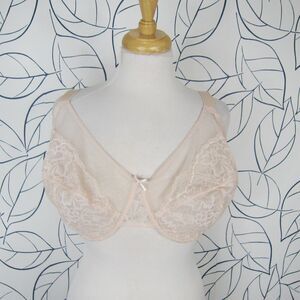 HSIA Women's Bra Blush Pink Size 38I Lace Underwire Full Coverage
